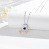 925 Sterling Silver Mermaid Heart Necklace with Blue Heart Crystal