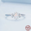 Sterling Silver S925 Oper Ring With White Gold Plated Zircon Pattern