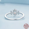 Sterling Silver S925 Oper Ring With White Gold Plated Zircon Pattern