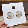 Sterling Silver Needle South Korea Dongdaemun Irregular Pearl Stud Earrings