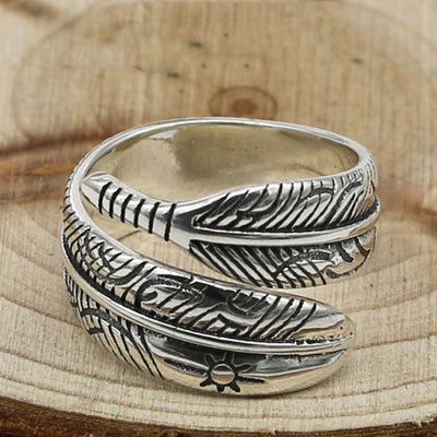 Old Thai Silver Takahashi Feather Ring Fashion Ring