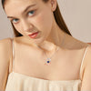 925 Sterling Silver Mermaid Heart Necklace with Blue Heart Crystal