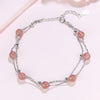 925 Sterling Silver Strawberry Crystal Bracelet Women