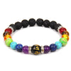 Natural Volcanic Stone Seven Chakra Yoga Energy Bracelet