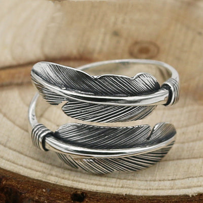 Old Thai Silver Takahashi Feather Ring Fashion Ring