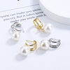 Women's S925 Sterling Silver Multi-layer Line Pearl Stud Earrings