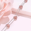 925 Sterling Silver Strawberry Crystal Bracelet Women