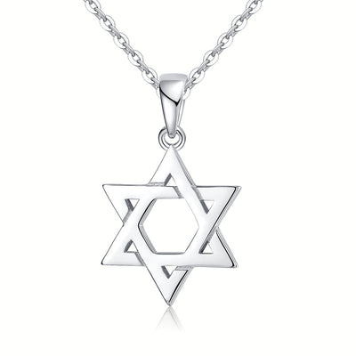 S925 Silver Hexagram Necklace Pendant