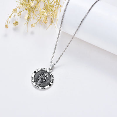 925 Sterling Silver Saint Jude Pendant Necklace