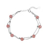 925 Sterling Silver Strawberry Crystal Bracelet Women