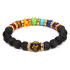 Natural Volcanic Stone Seven Chakra Yoga Energy Bracelet