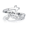 Cross Rings 925 Sterling Silver Faith Adjustable Rings Open Rings Cross Ring Jewellery For Mother Women Men Women Gifts